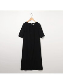 バックサテンワンピース SCAPA スキャパ ワンピース・ドレス ドレス ブラック【送料無料】[Rakuten Fashion]
