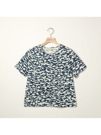【SALE／52%OFF】レオパードプリント半袖カットソー SCAPA スキャパ トップス カットソー・Tシャツ ネイビー【RBA_E】【送料無料】[Rakuten Fashion]