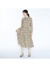 【SALE／31%OFF】スマートフラワー長袖ワンピース SCAPA スキャパ ワンピース・ドレス ドレス ベージュ ネイビー【RBA_E】【送料無料】[Rakuten Fashion]