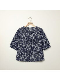 【SALE／48%OFF】ストライプジャカードブラウス SCAPA スキャパ トップス シャツ・ブラウス ネイビー ブルー【RBA_E】【送料無料】[Rakuten Fashion]