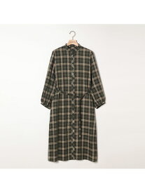 【SALE／39%OFF】トロワチェック長袖ワンピース SCAPA スキャパ ワンピース・ドレス ドレス ネイビー グリーン【RBA_E】【送料無料】[Rakuten Fashion]