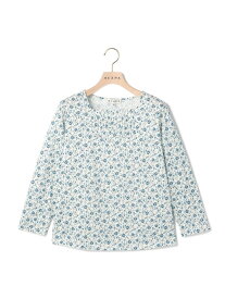 フラワージャージカットソー SCAPA スキャパ トップス カットソー・Tシャツ ブルー【送料無料】[Rakuten Fashion]