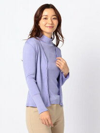 トリアセリブカットソーカーディガン SCAPA スキャパ トップス カットソー・Tシャツ パープル ブラウン グリーン ネイビー【送料無料】[Rakuten Fashion]