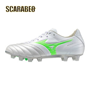 ミズノ モナルシーダ NEO 3 WIDE PRO スーパーホワイトパール×ネオングリーン p1ga252337 サッカーシューズ サッカー スパイク シューズ 靴 くつ 中学校 高校 一般 大人 軽量 柔軟 素足感覚 エリー