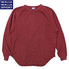 WALLA WALLA SPORT ワラワラスポーツ メンズ ww030118 ラグランスリーブ ワッフル ロングスリーブ 長袖Tシャツ ベースボールTシャツ バーガンディ 日本製