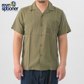 【reyn spooner】レインスプーナー OPEN COLLAR SHIRT オープンカラーシャツ RSSUN-901003 オリーブ メンズ