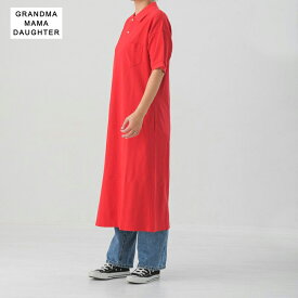 GRANDMA MAMA DAUGHTER グランマ・ママ・ドーター レディース ポロワンピース GC914071-401 RED レッド 綿100％