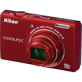 【中古】Nikon COOLPIX S6200 16 MP デジタルカメラ 10倍光学ズームNIKKOR EDガラスレンズとHD 720pビデオ(レッド)