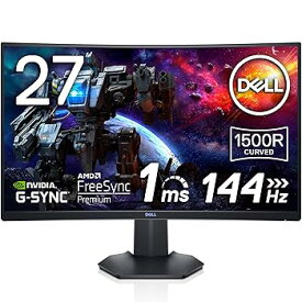 【中古】Dell S2721HGF 27インチ 曲面 ゲーミングモニター ディスプレイ (3年間無輝点交換保証/1ms/144Hz/FPS向き/FHD/VA 非光沢 1500R曲面/DisplayPort