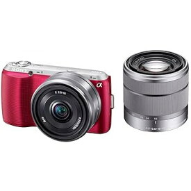 【中古】ソニー SONY ミラーレス一眼 α NEX-C3 ダブルレンズキット E 16mm F2.8+E 18-55mm F3.5-5.6 OSS付属 ピンク NEX-C3D/P