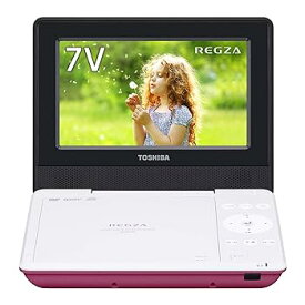 【中古】東芝 7型ポータブルDVDプレーヤーピンクCPRM対応TOSHIBA REGZA レグザポータブルプレーヤー SD-P710SP