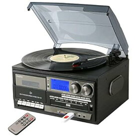 【中古】とうしょう 多機能 レコードプレーヤー コンパクト (AM/FMラジオ (ワイドFM対応)) 録音機能 再生機能 USB/SD CD カセットテープ グレー TCD-114(