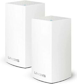 【中古】Linksys(リンクシス) WiFi 5 メッシュ対応ルーター Velop WHW0102-JP 11ac (867+400 Mbps) デュアルバンド 2台パック メーカー3年保証 iPhone、P