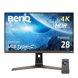 【中古】BenQ EW2880U 4K エンターテインメントモニター (28インチ/4K/IPS/HDRi/ 3W x 2 treVoloスピーカー/DCI-P3 90%/リモコン付属/ベゼルレス/HDMI/Di