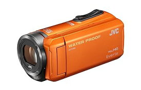 【中古】JVC KENWOOD JVC ビデオカメラ EVERIO 防水 防塵 内蔵メモリー32GB オレンジ GZ-R300-D