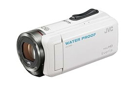 【中古】JVCケンウッド KENWOOD ビデオカメラ EVERIO 防水 防塵 内蔵メモリー32GB ホワイト GZ-R300-W