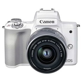 【中古】Canon ミラーレス一眼カメラ EOS Kiss M2 標準ズームレンズキット ホワイト KISSM2WH-1545