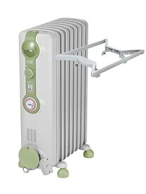 【中古】DeLonghi デロンギ オイルヒーター トップハンガー付き 8～10畳用 グリーン JR0812-GR