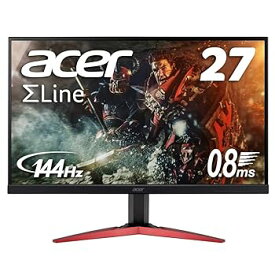 【中古】Acer ゲーミングモニター SigmaLine 27インチ KG271Ebmidpx 0.8ms(GTG) 144Hz TN FPS向き フルHD FreeSync フレームレス HDMI スピーカー内蔵 ブ