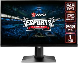 【中古】MSI 24.5インチ FHD (1920 x 1080) ノングレア 超狭ベゼル 240Hz 1ms 16:9 HDMI/DP/USB 高さ調整 G-Sync 対応 IPS ゲーミングモニター (OPTIX MA
