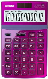 【中古】カシオ 電卓 ジャストタイプ 12桁 ピンク JF-Z200PK-N