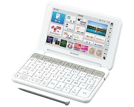 【中古】シャープ カラ―電子辞書 Brain 大学生・ビジネスモデル ホワイト系 PW-SB4-W