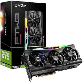 【中古】EVGA (24G-P5-3987-KR) GeForce RTX 3090 FTW3 Ultra Gaming、24GB GDDR6X、iCX3テクノロジー、ARGB LED、メタルバックプレート
