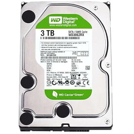 【中古】WESTERN DIGITAL WD30EZRS Caviar Green 2TB 64MB キャッシュSATA 3.0Gb/s 3.5 内蔵ハードドライブ（ベアドライブ）
