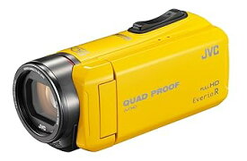 【中古】JVC ビデオカメラ Everio R 防水5m 防塵仕様 耐低温 耐衝撃 内蔵メモリー32GB イエロー GZ-R400-Y