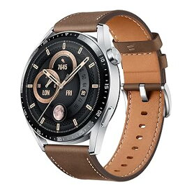 【中古】［非常に良い］HUAWEI WATCH GT 3 46mm スマートウォッチ ブラウンレザー iOS/Android対応