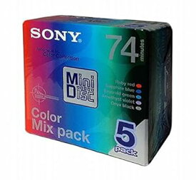 【中古】［非常に良い］SONY 録音用MD(ミニディスク) Color Mix Pack 74分 5枚パック 5MDW74CRX