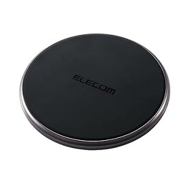 【中古】［非常に良い］エレコム ワイヤレス充電器 Qi対応 10W (Galaxy) / 5W (その他) Type-C給電 薄型 卓上 ブラック W-QA14BK