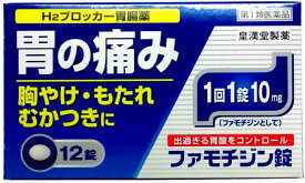 【第1類医薬品】　ファモチジン錠　(12錠)　錠剤　H2ブロッカー　胃腸薬　胃痛　胸やけ　もたれ　むかつきに