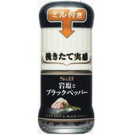 【訳あり】 賞味期限：2026年8月28日 S＆B ミル付き 岩塩とブラックペッパー (32g) 調味料