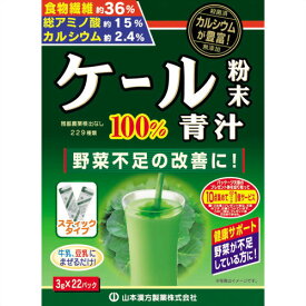 [A] 山本漢方 ケール粉末100％ スティックタイプ (3g×22包) 青汁