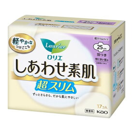 [T] 花王 ロリエ しあわせ素肌 超スリム 特に多い昼用 羽つき(17コ入) 生理用ナプキン