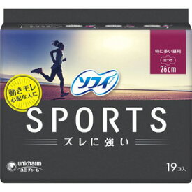 【T】 ソフィ スポーツ SPORTS 特に多い昼用 羽つき 26cm (19枚入) 生理用品