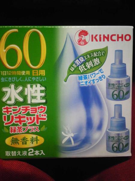 入荷予定 水性キンチョウリキッド 60日用 無香料緑茶プラス 取替え液(2本入)
