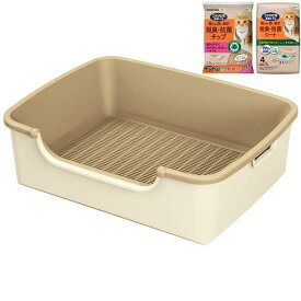 ニャンとも清潔トイレ 猫用 トイレ本体セット シンプルタイプ ライトベージュ (1セット) 猫用品