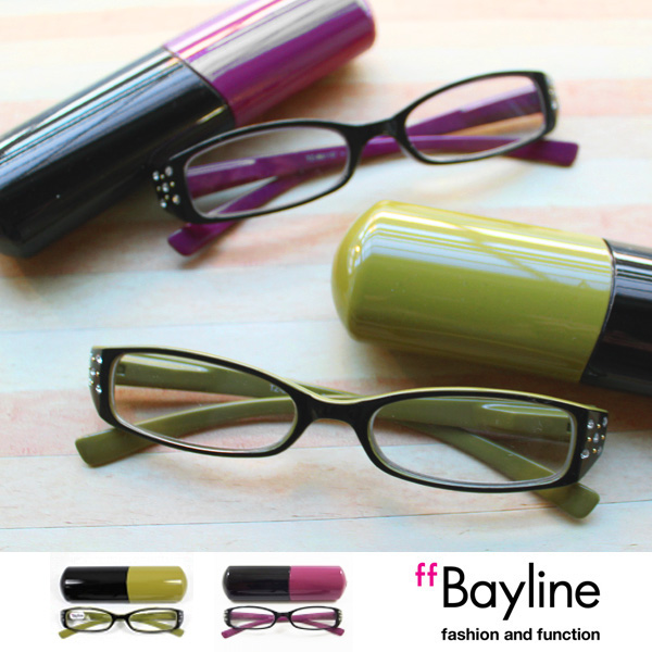 Bayline (ベイライン) リーディンググラス (老眼鏡) ラインストーン バイカラーデザイン[C] 女性 老眼鏡 おしゃれ 50代 レディース 可愛い シニアグラス
