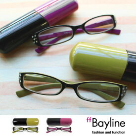 【SALE】Bayline (ベイライン) リーディンググラス (老眼鏡) ラインストーン バイカラーデザイン[C] 女性 老眼鏡 おしゃれ 50代 レディース 可愛い シニアグラス