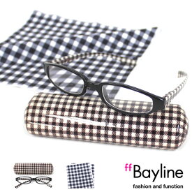 Bayline リーディンググラス＆クロスセット 白黒ギンガムチェック 老眼鏡 おしゃれ メンズ シニアグラス