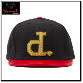 スポーツ・アウトドア ストリート系スポーツ スケートボード キャップ 【DIAMOND SUPPLY CO BEN BALLER UN-POLO SNAPBACK HAT IN BLACK/RED/GOLD 】スケートブランド Tシャツ ダイアモンド diamondlife HIP-HOP あす楽対応