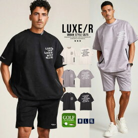 LUXE/R ラグジュ Tシャツ イケオジ ちょいワル おしゃれ 40代 50代 メンズ ファッション 半袖 ブランド 半袖Tシャツ トップス スウェード ロゴ プリント 大人 ゴルフ ゴルフウェア ベージュ グレー 中年男性 服 春 夏