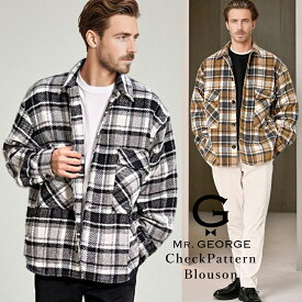 イケオジ ブルゾン メンズ アウター CPOジャケット チェック シャツジャケット 防寒着 暖かい ジャンパー ジャンバー ツイード ブラック ベージュ 黒 大人 40代 50代 ちょいワル 秋冬 秋冬 秋