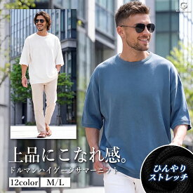 イケオジ サマーニット メンズ ちょいワル おしゃれ 40代 50代 メンズ ファッション 半袖 セーター Tシャツ 半袖T おしゃれ 大人 ニット 12G ミラノリブ ドルマンスリーブ 無地 シンプル 男性 男 夏 ファッション