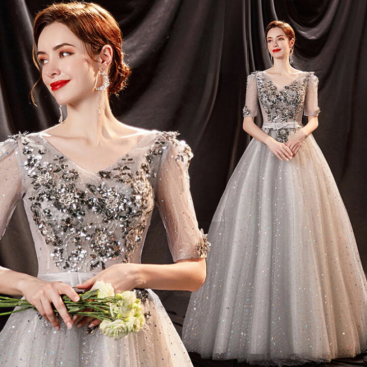 楽天市場】パーティードレスス 花嫁 二次会 結婚式 ブライダル ロング  