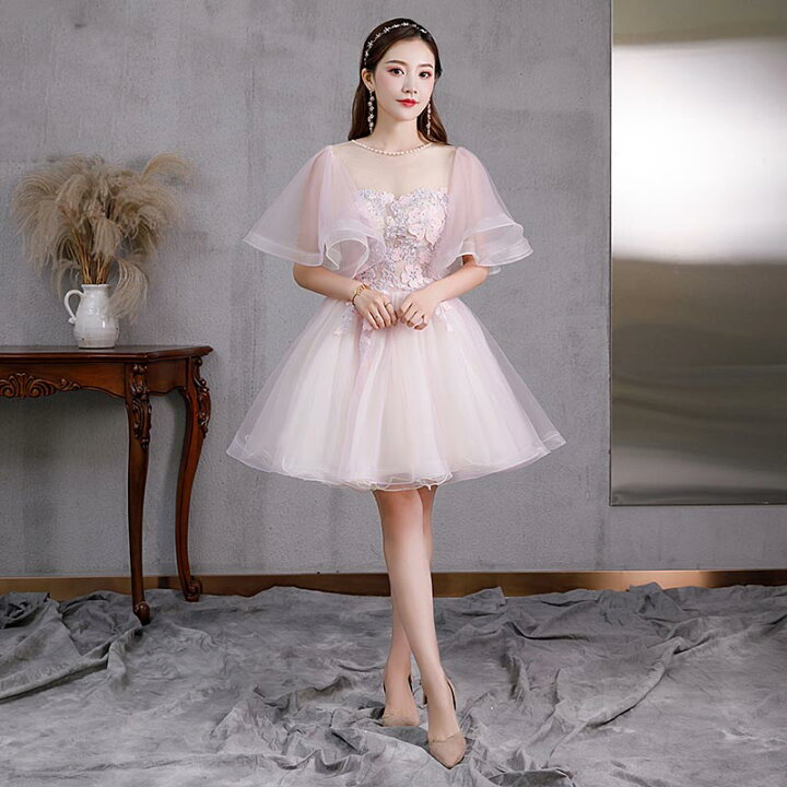 楽天市場】ミニドレス パーティードレス カラードレス 結婚式  