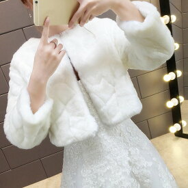 楽天市場 結婚式 ボレロ 素材 生地 毛糸 フェイクファー コート ジャケット レディースファッション の通販