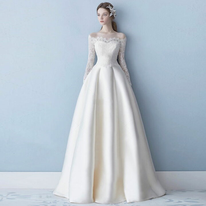 楽天市場】長袖 ウエディングドレス Aラインドレス 挙式 Wedding dress  
